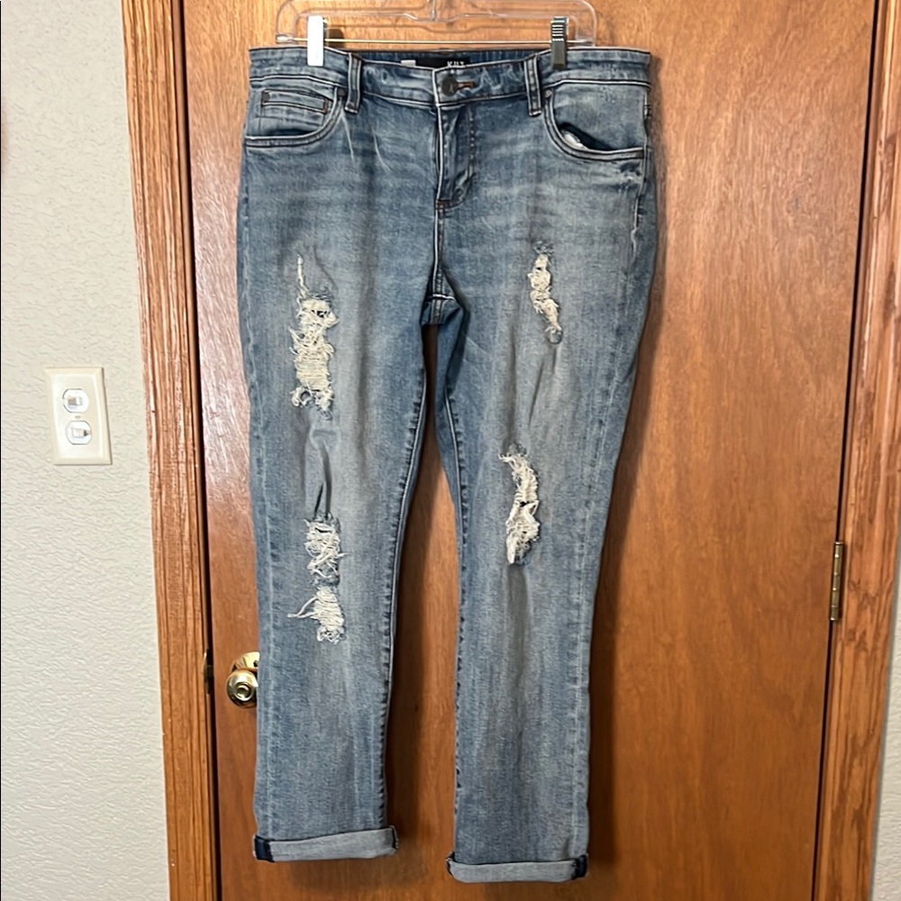 Distressed Blue Jeans